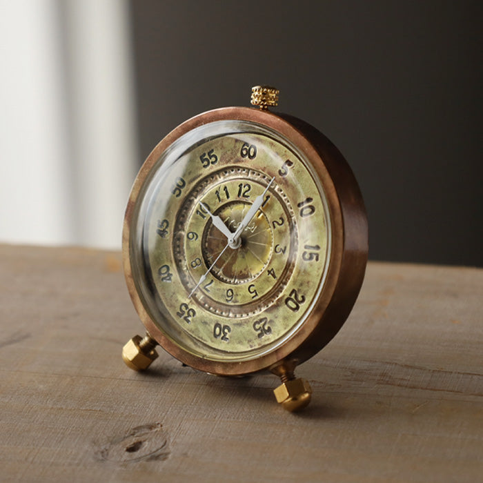 渡辺工房 手作り置き時計 “Brass Clock 50mm” クォーツ アラビア数字