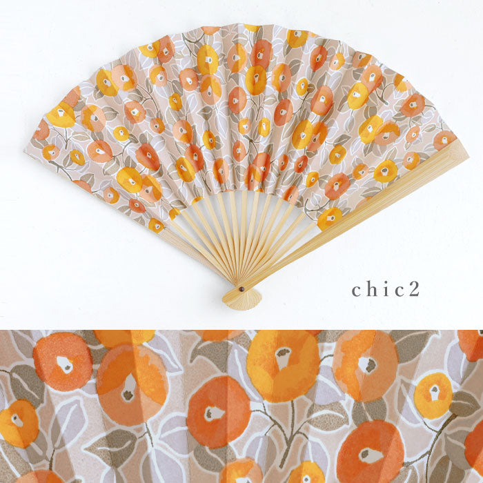 京都 尚雅堂 友禅 和紙 扇子 chic [SGD-FAN-CHIC] レディース 和柄 紙