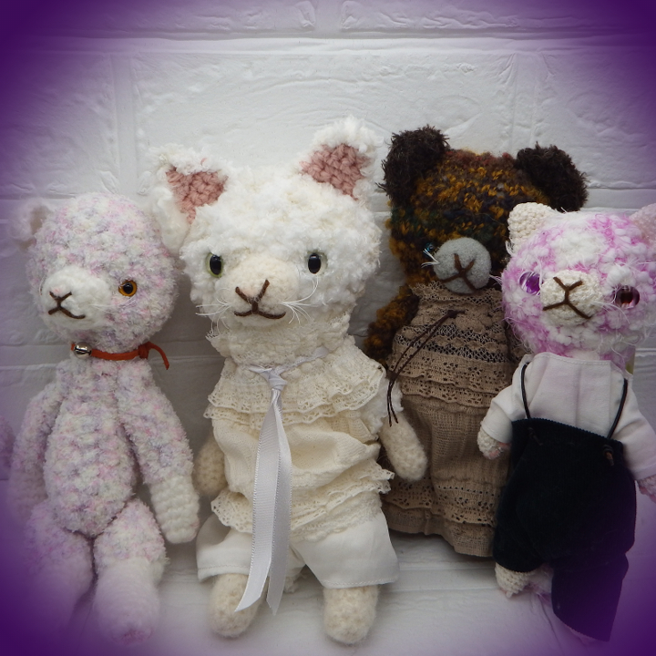 作家 ぬいぐるみ アーティストベア アートドール テディベア 猫