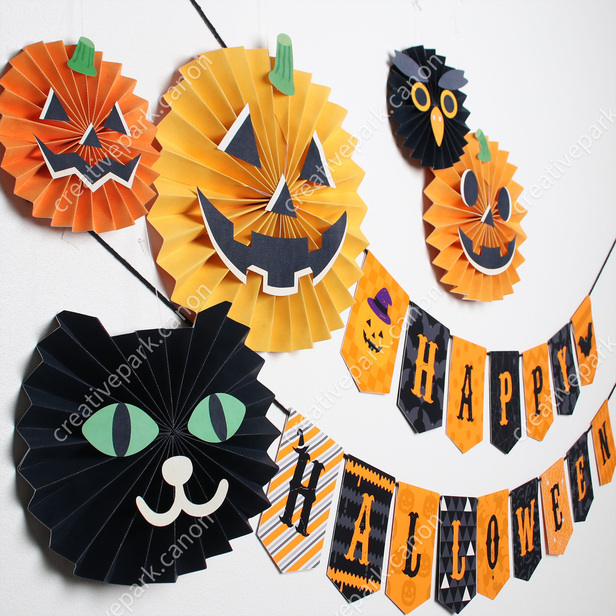 ストリングデコレーション（ハロウィン 01） - ペーパーファン