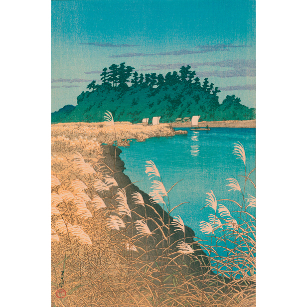 市川の晩秋 - 川瀬巴水 - 日本画 - 名画 - Canon Creative Park