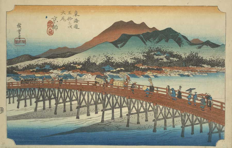 東海道五十三次（歌川広重）の全55作品を簡単に印刷
