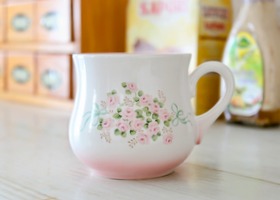 イマン エマ 陶器、ホーロー － フレンチカントリーのバラ柄、レース