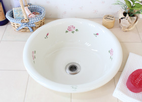 シンク、蛇口 マニー、輸入商品 － フレンチカントリーのバラ柄