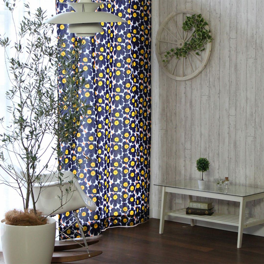 ケシの花がモチーフのカーテン「ミニウニッコ」｜ カーテン通販専門店