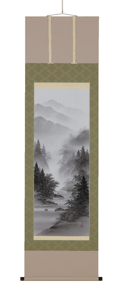 山水】尺五立 水墨山水 森川見林（図柄色々有） | 日本と海外を