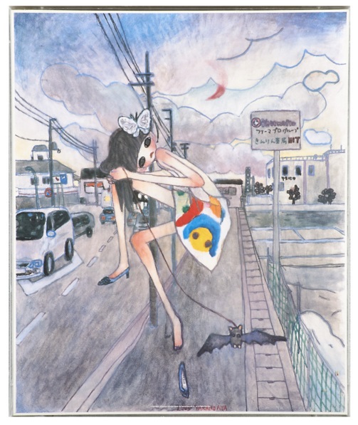 タカノ綾 キャンバスにアクリル サイン 《昭和30年、火の花が咲いた日》