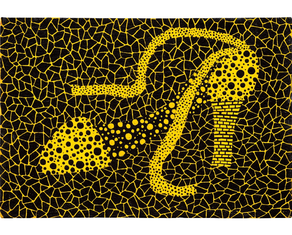 草間彌生 キャンバスにアクリル サイン 《MUSHROOMS (OBST)》