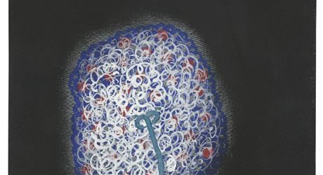 草間彌生 直筆サイン 水彩／ペーパーボード 《蝶》