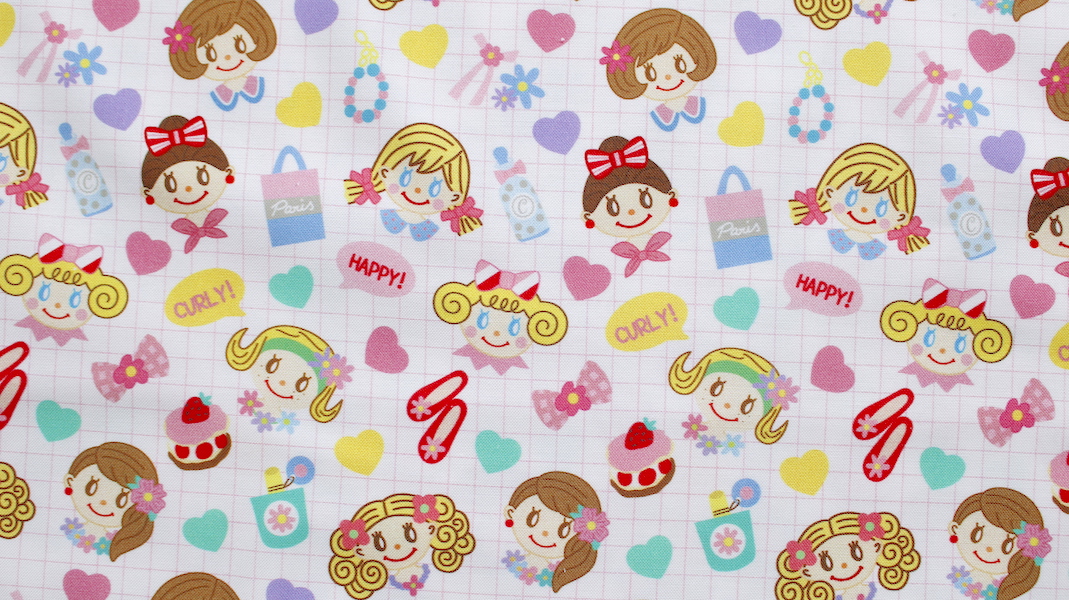 オリジナルファブリック☆Curly Girls(Face) x Love Fashion