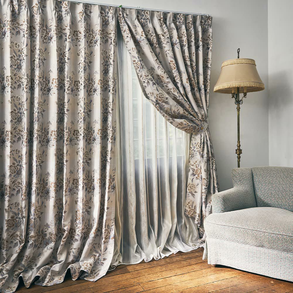 mila schon オーダーカーテン D-4129・4130 防炎 2倍ヒダ｜スミノエ