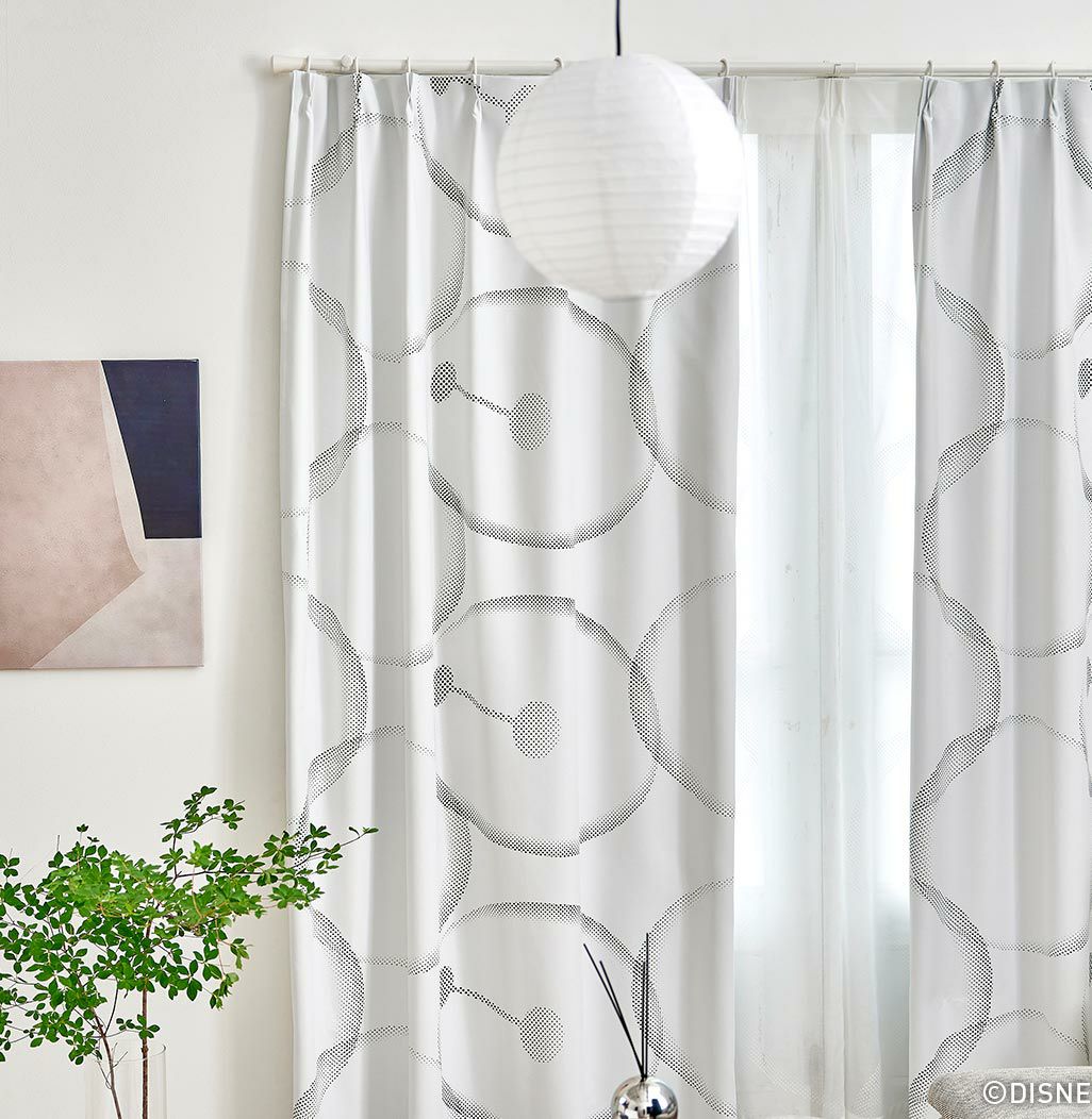 ディズニー 遮光カーテン ベイマックス 遮光1、2級 形状記憶 100×135cm