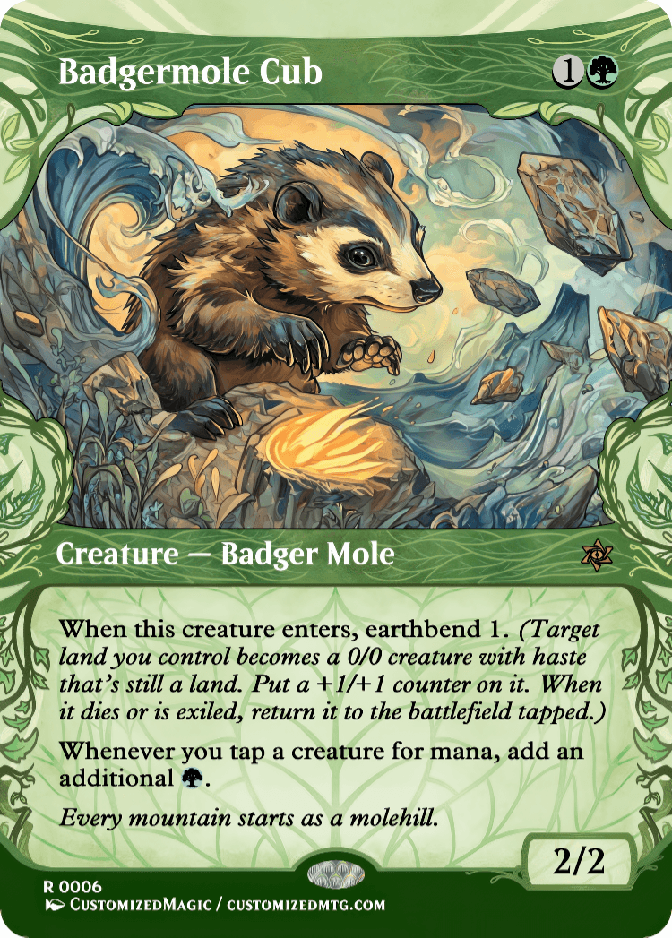 Badgermole Cub | Magic The Gathering Proxy Cards