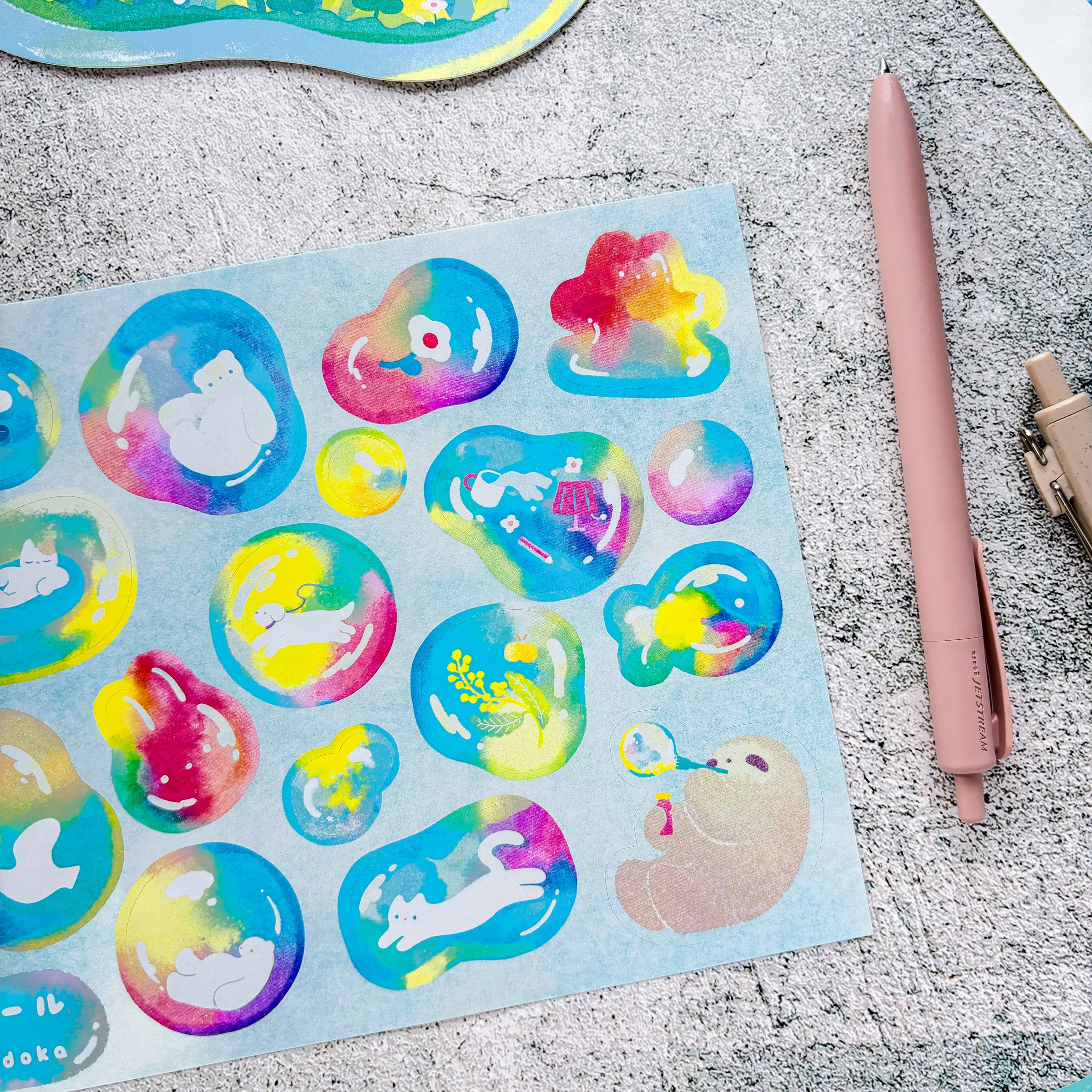 宮下和 / シール（A5サイズ）「シャボン玉」 – Cute Things from Japan