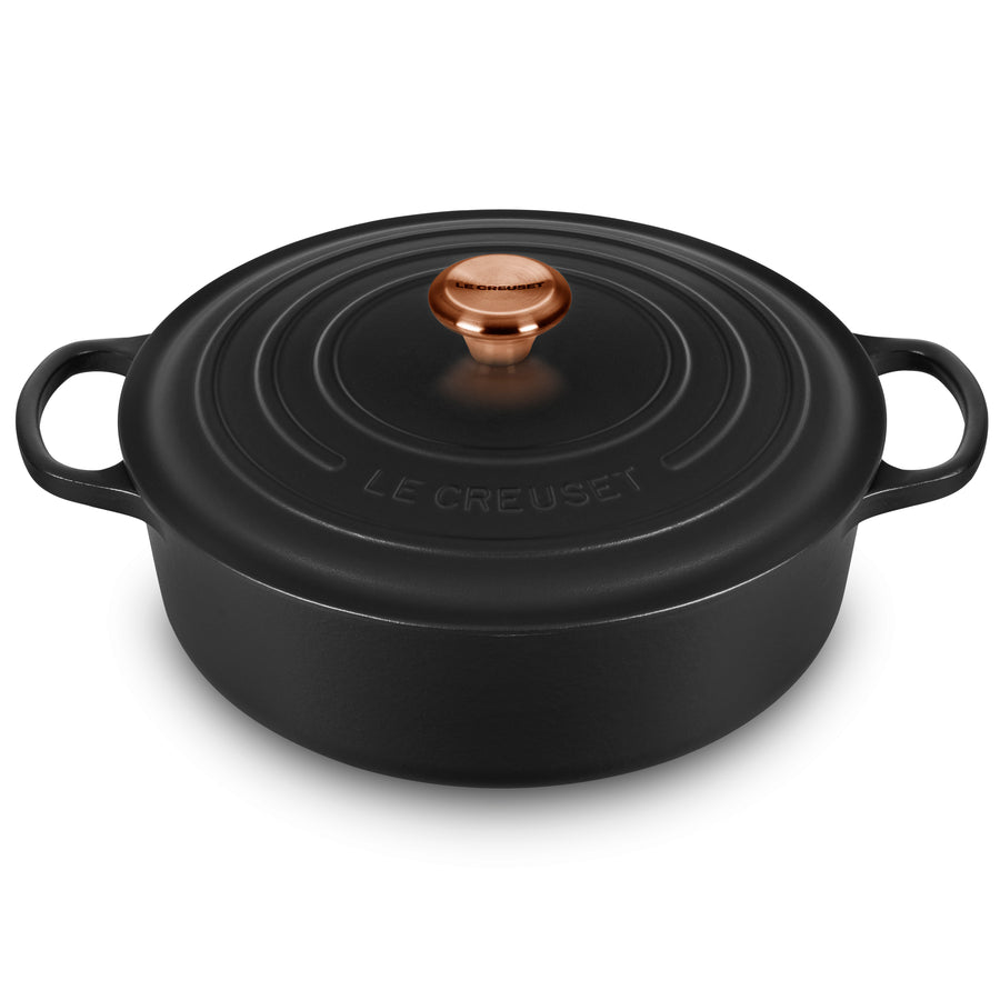 Le Creuset Black Licorice with Copper Knob Wide Dutch Oven - 6.75