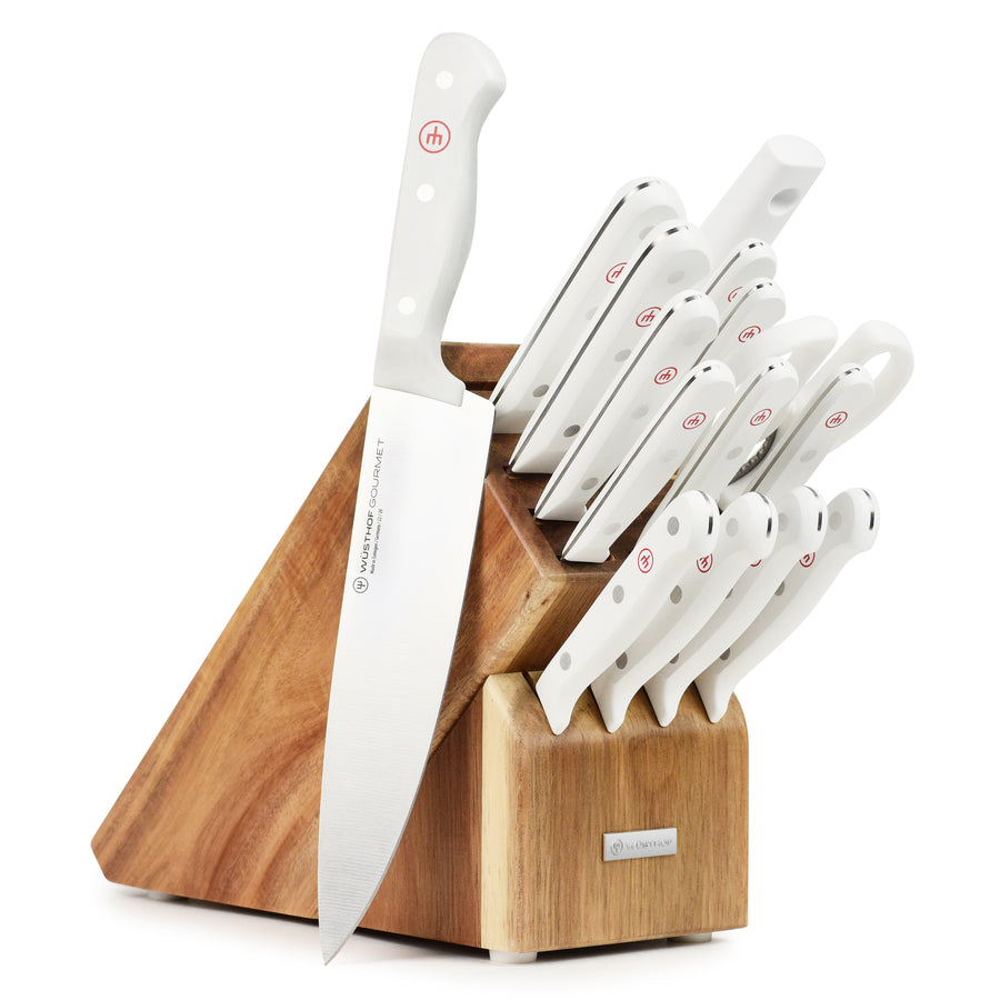 Wusthof Gourmet Knife Set with White Handles - 16 Piece – Cutlery