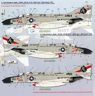 1/48 米海軍 ファントム VF-41 ブラックエイセス F-4B/J/N デカール