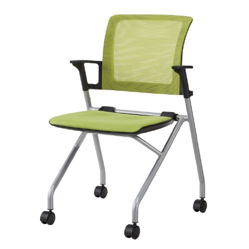 スマートスクール / 会議イス JMC-2 GR グリーン 肘付