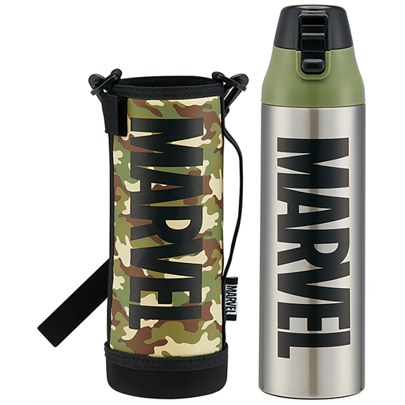 ボトルカバー付ロック付ワンプッシュダイレクトステンレスボトル 990ml