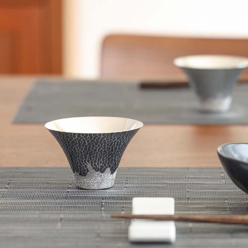 東京銀器森銀器製作所純銀酒杯富士山傳統工藝品金屬杯子| MUKU工房