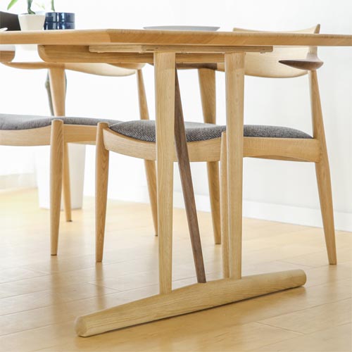 飛騨家具 nissin 日進木工 White Wood ホワイトウッド 2本脚テーブル