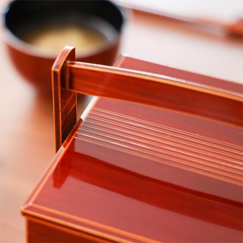 飛騨春慶 福壽漆器店 手提三段重 伝統工芸品 木製 お重箱 | MUKU工房