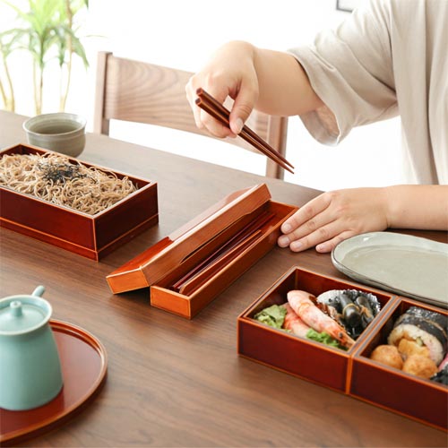 飛騨春慶 福壽漆器店 箸箱 二入加伏 伝統工芸品 木製 弁当箱／箸箱