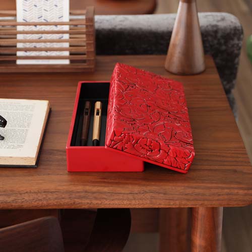 村上木彫堆朱 藤井漆工 文箱 伝統工芸品 木製 小物入れ | MUKU工房
