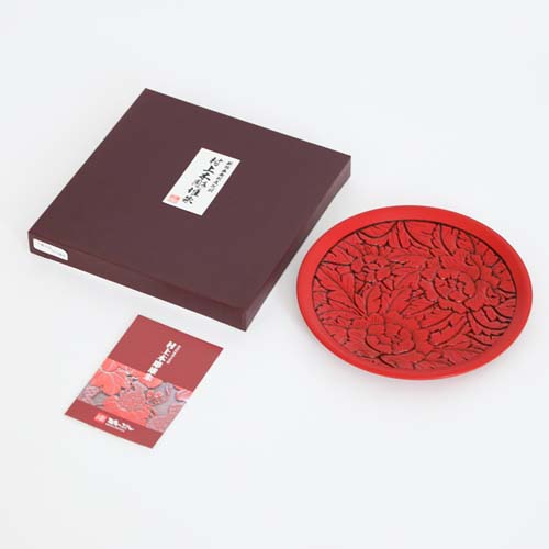 村上木彫堆朱 藤井漆工 干菓子盆 伝統工芸品 木製 プレート | MUKU工房
