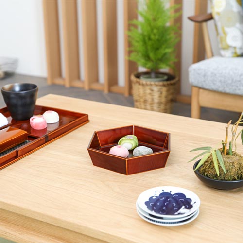 飛騨春慶 元田漆器 浅鉢六角 伝統工芸品 木製 ボウル | MUKU工房