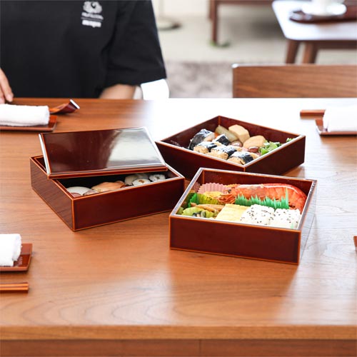 飛騨春慶 元田漆器 Genda 和角三段重 伝統工芸品 木製 お重箱 | MUKU工房