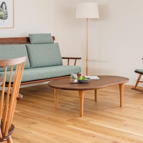 飛騨家具 HIDA 飛騨産業 Jin Living 侭 リビング 豆型天板 国産家具