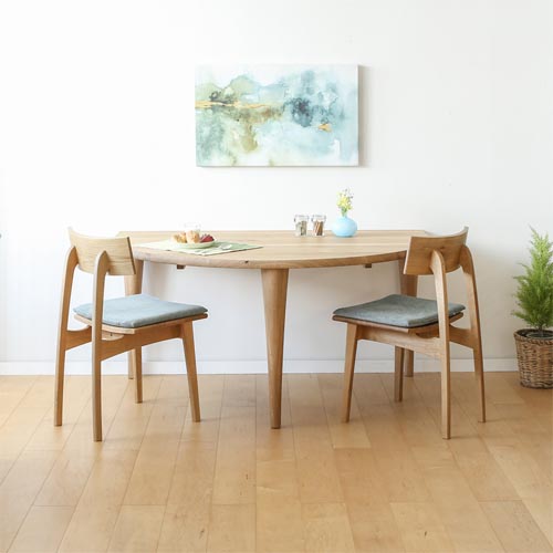 飛騨家具 HIDA 飛騨産業 Morinokotoba 森のことば 半円形テーブル 国産