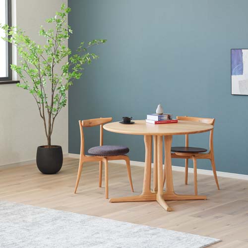 各地の名工房 KIRITSU 起立木工 OR-02 円形テーブル 国産家具 無垢