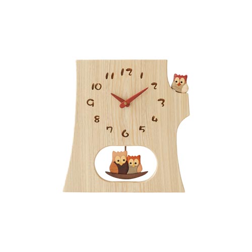 旭川クラフト Pecker 工房ペッカー F41 切株振り子時計 国産クラフト