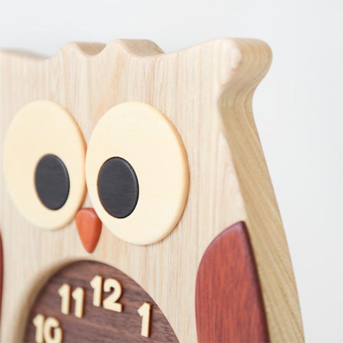 旭川クラフト Pecker 工房ペッカー F60-A ふくろう時計 置き型 国産