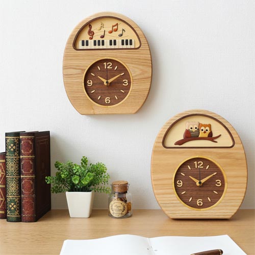 旭川クラフト Pecker 工房ペッカー MK 掛置時計 国産クラフト 木製