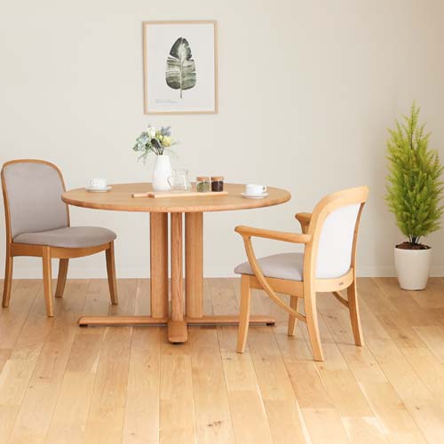 飛騨家具 shirakawa シラカワ ネオテーブル 円形 1本脚 国産家具 無垢