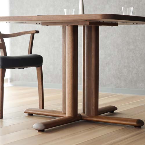 飛騨家具 shirakawa シラカワ ネオテーブル 正方形 1本脚 国産家具