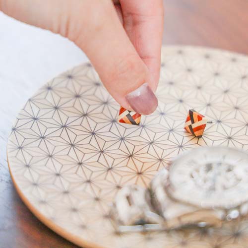 箱根寄木細工 露木木工所 tsuyuki 丸皿 国産クラフト 木製 プレート