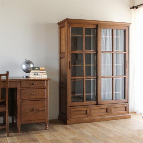 旭川家具 山室家具製作所 民芸家具 北の匠 No.7 8 書棚引戸 国産家具