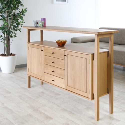 美品 パイン無垢 バーカウンター ボトルキャビネット シェルフ