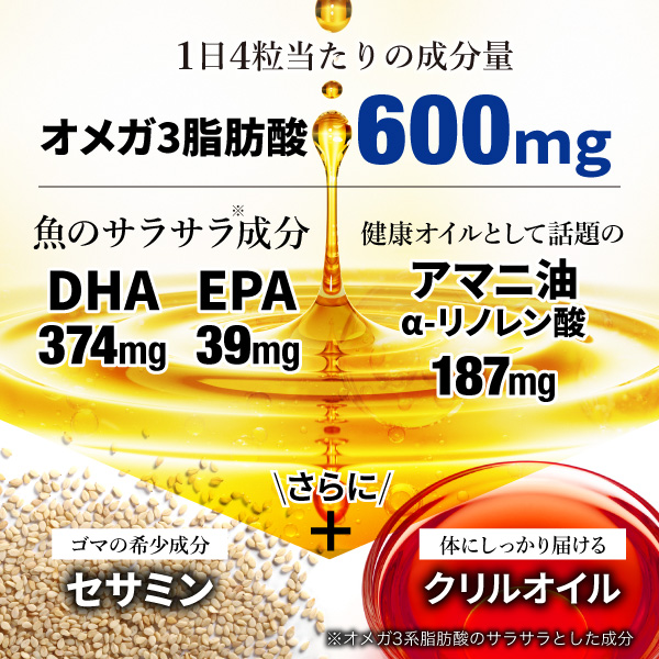 1256 【初回限定】 セサミン＆3種のオメガ3系脂肪酸配合オメガ3 30日分