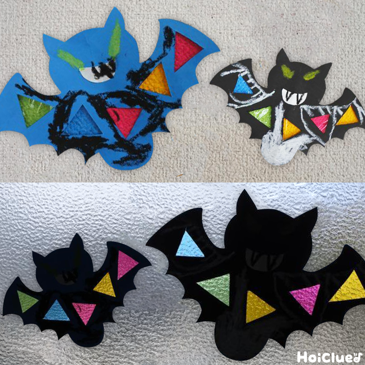 カラフルコウモリのステンドグラス〜ハロウィン時期に楽しめる手作り