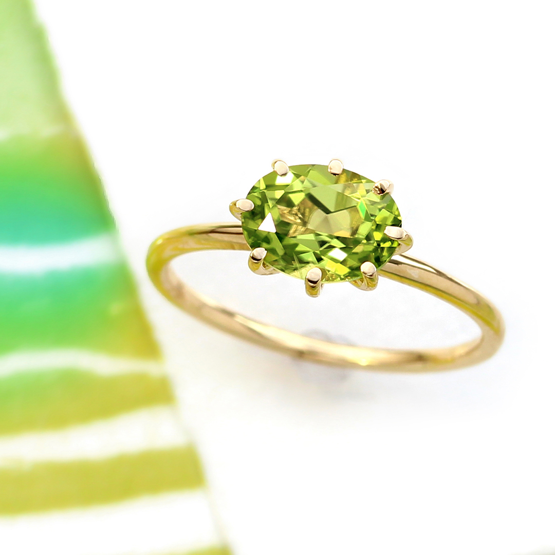 ビズー公式】ペリドット K18(18金) リング セパージュ | 希少石カラー