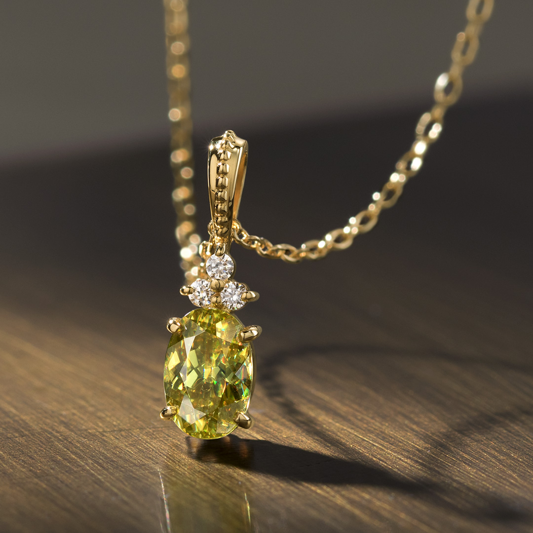 スフェーン×ダイヤモンド K10/K18/PTペンダントトップ・フラヴィ