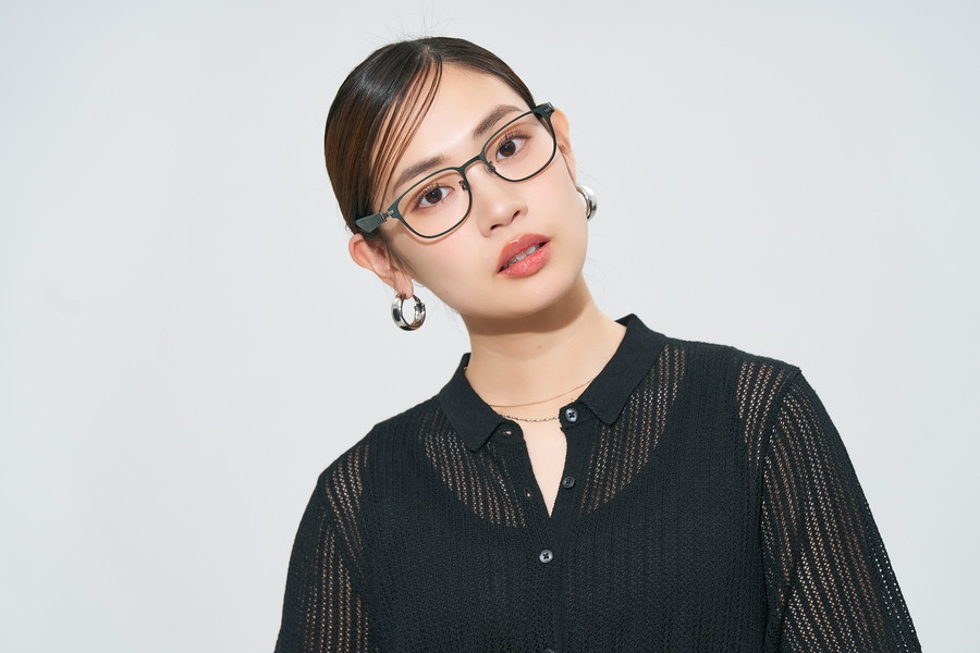 創業25周年フェア]ラバーテンプルが特徴のウエリントン型メガネ