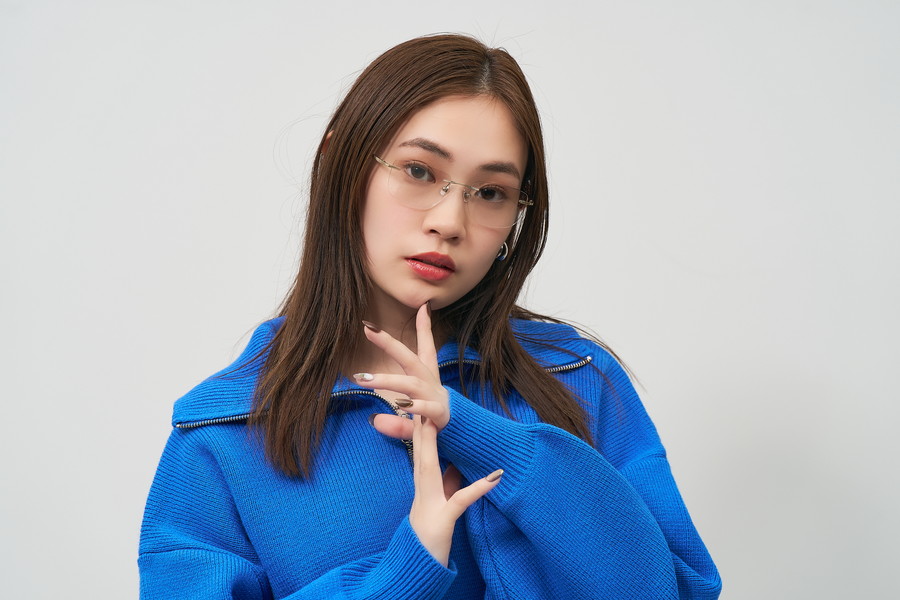 SUNCUTGlasses/トレンドのリムレス ウェリントン型サングラス