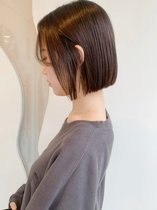 ボブ 20代 切りっぱなしボブ 黒髪×ラファブリック×mimura×692943 | HAIR