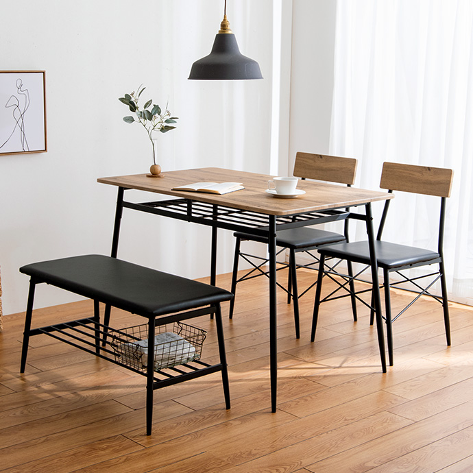 g155002]【4点セット】Roly 幅110cm ダイニングテーブル+ダイニング